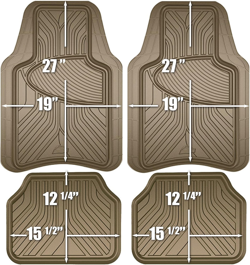 4-Piece Black Rubber All-Season Trim-to-Fit Floor Mats N816