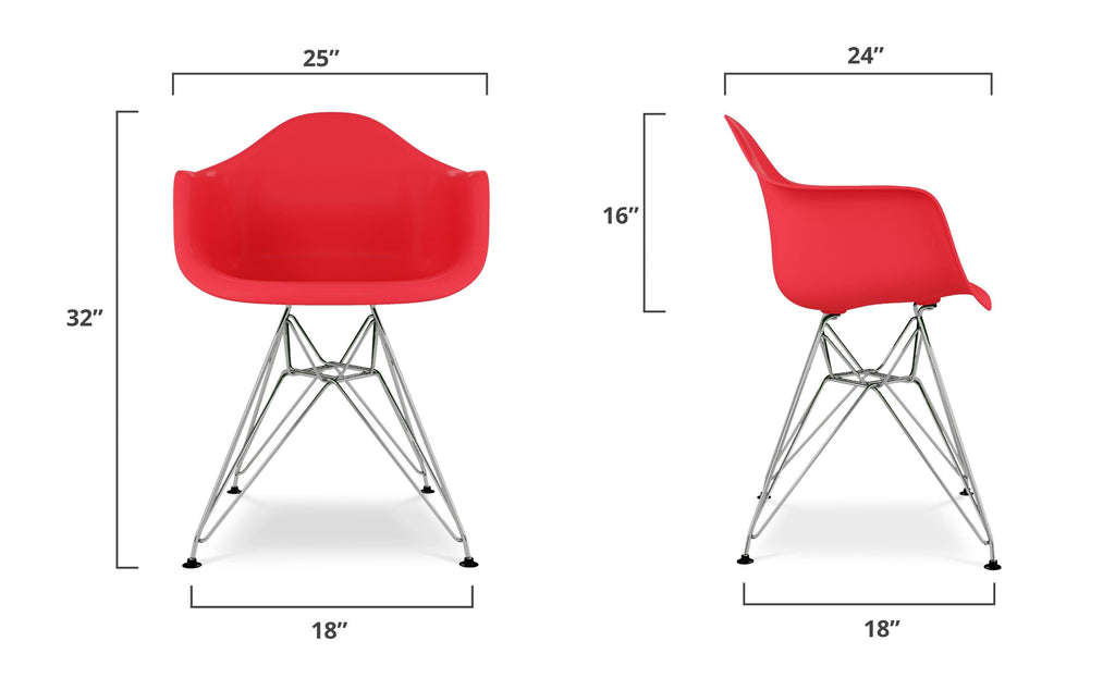 Red Mid Century Modern Armchair O34075