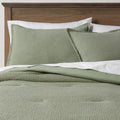 Sage Green Waffle Weave Comforter & Sham Set H216809