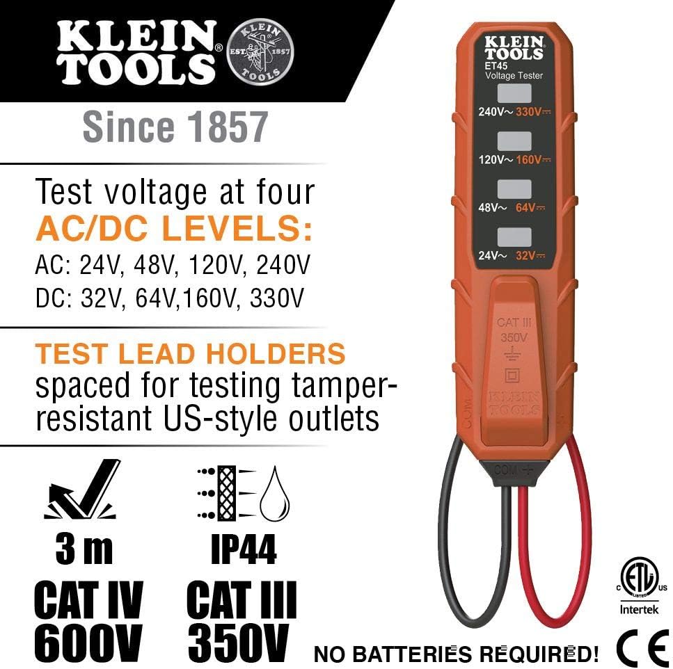 Non-Contact Voltage Tester Digital Multimeter Receptacle Tester with Carrying Case H251