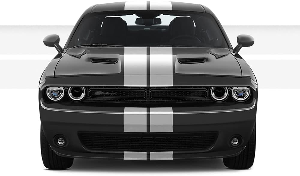 Dual 8" Racing Stripes for Dodge Challenger 2008 to 2019 Pack of 2 O805