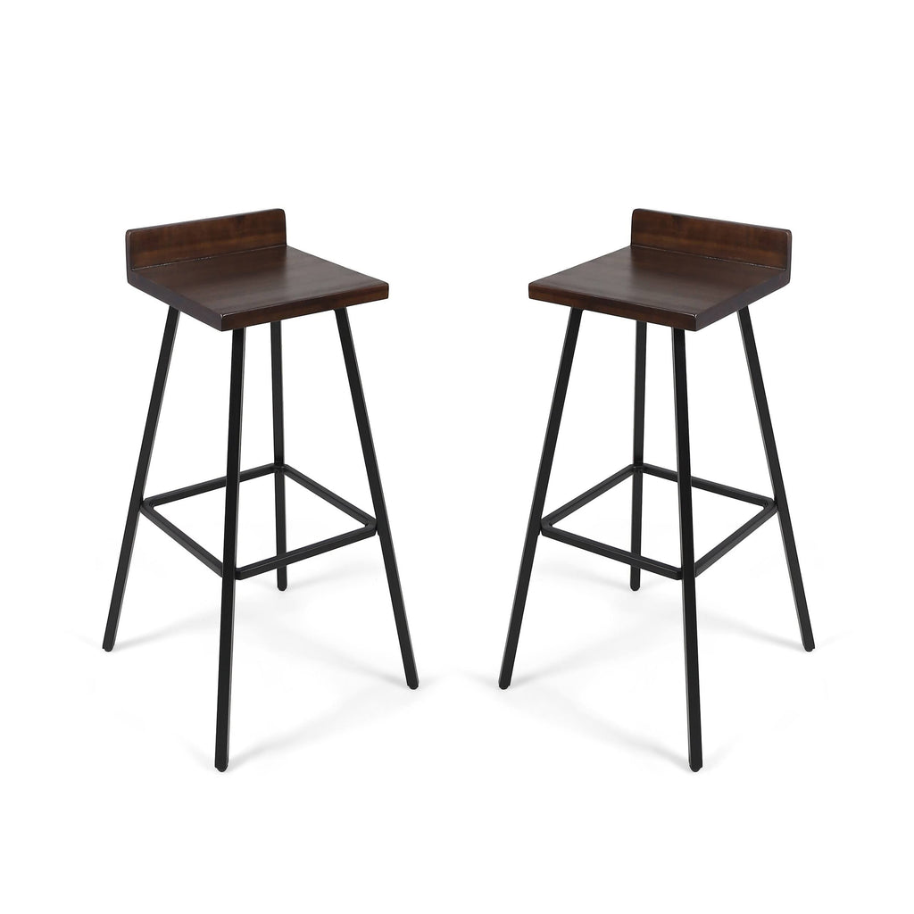 Dark Brown Bar Stool Set of 2 Q232