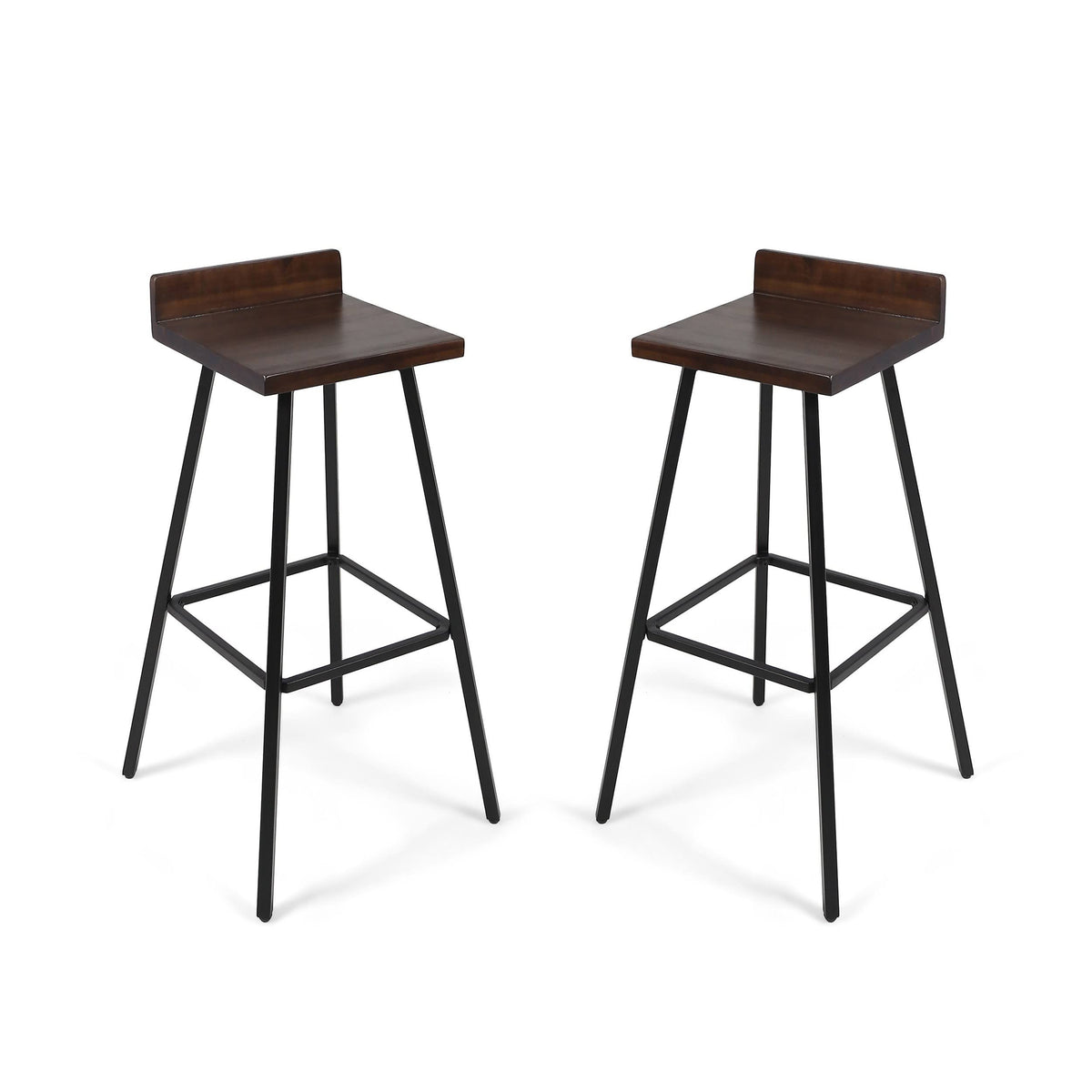 Dark Brown Bar Stool Set of 2 Q232