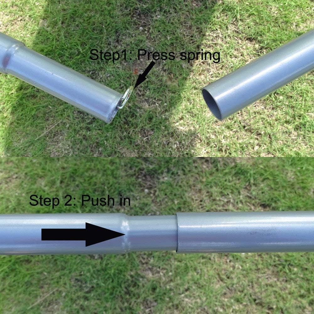 Adjustable Steel Tent Tarp Poles, Pack of 2 L3562