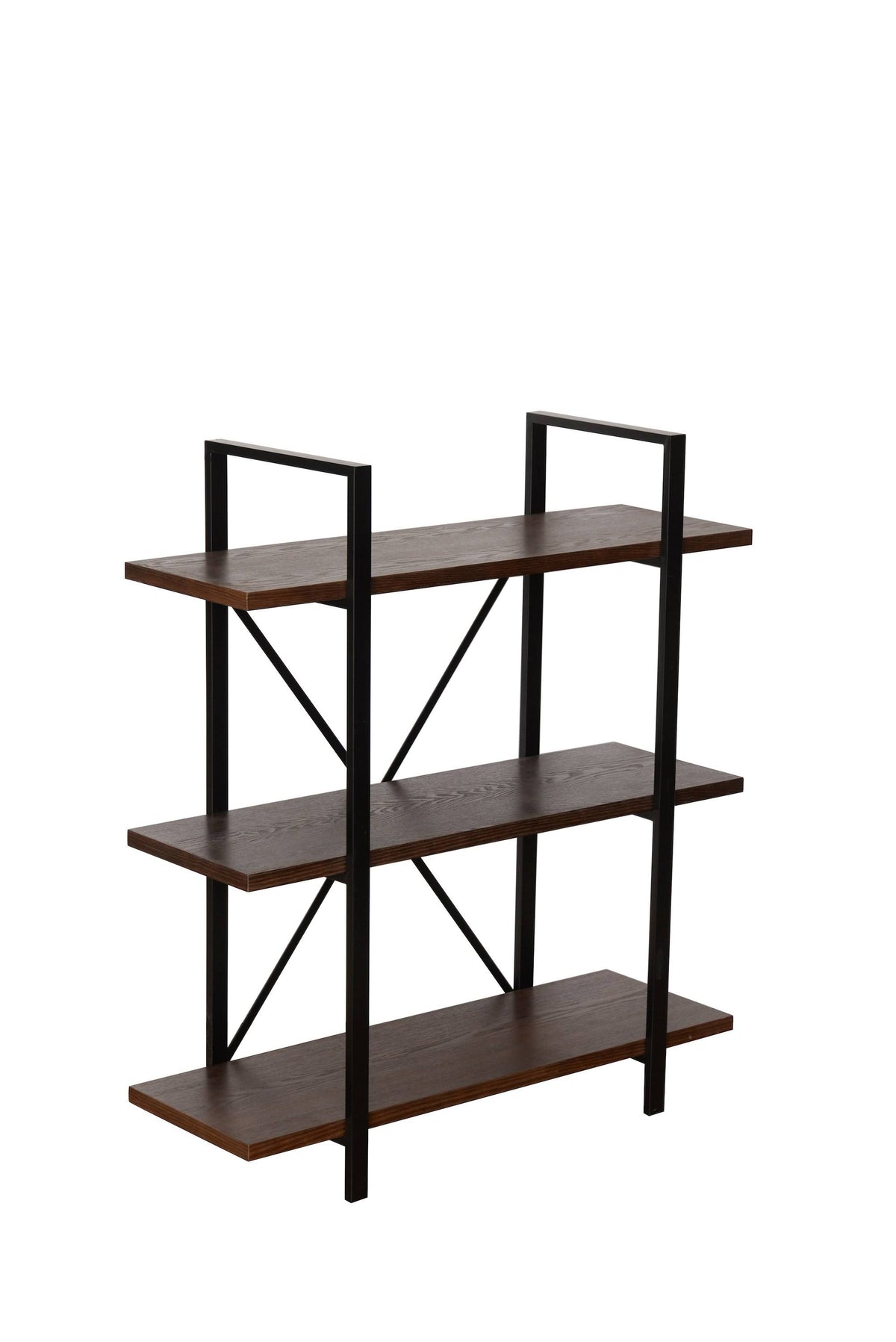 Walnut Brown 3 Shelf Etagere Bookcase B928