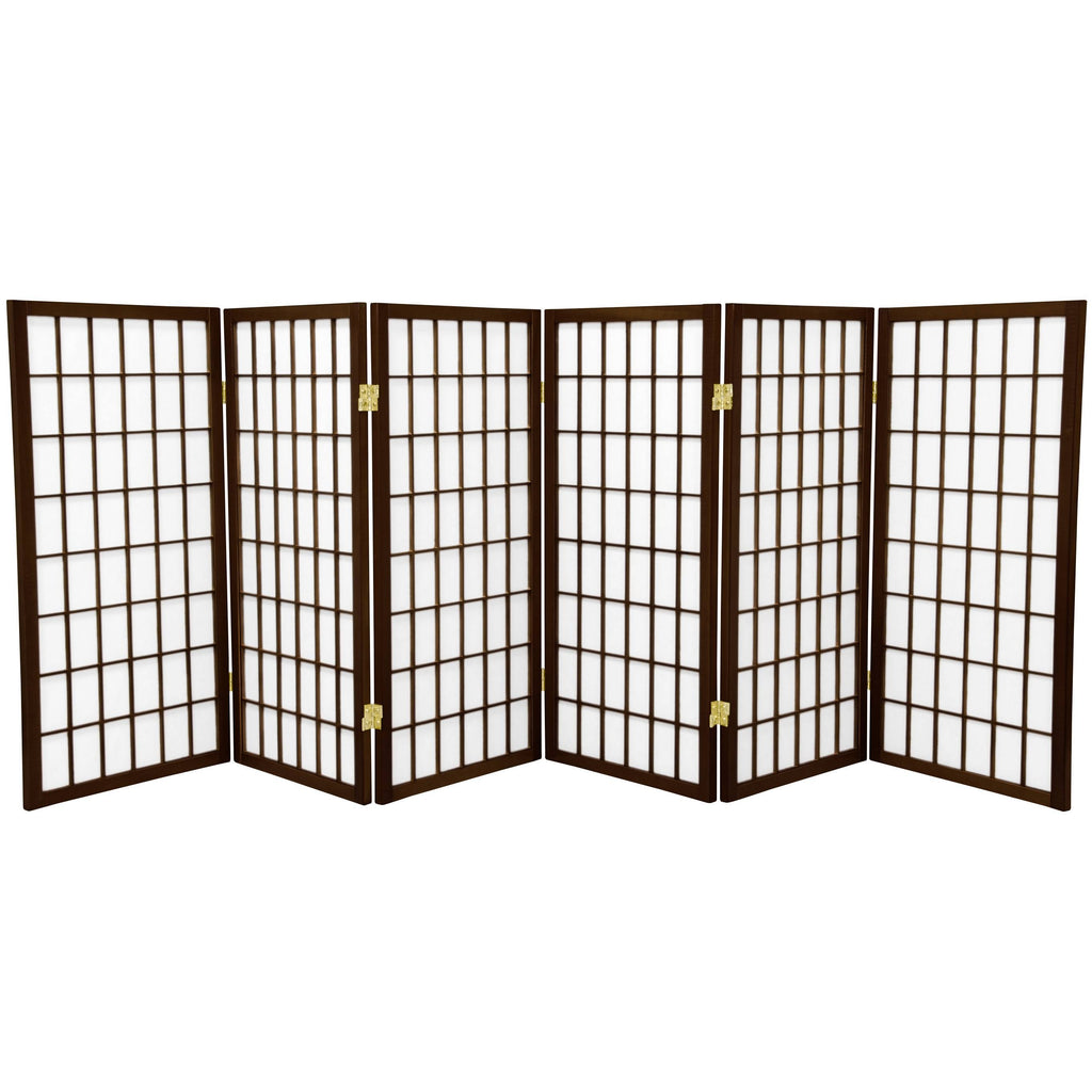 Walnut 6 Panels Shoji Screen O85018