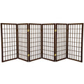 Walnut 6 Panels Shoji Screen O85018