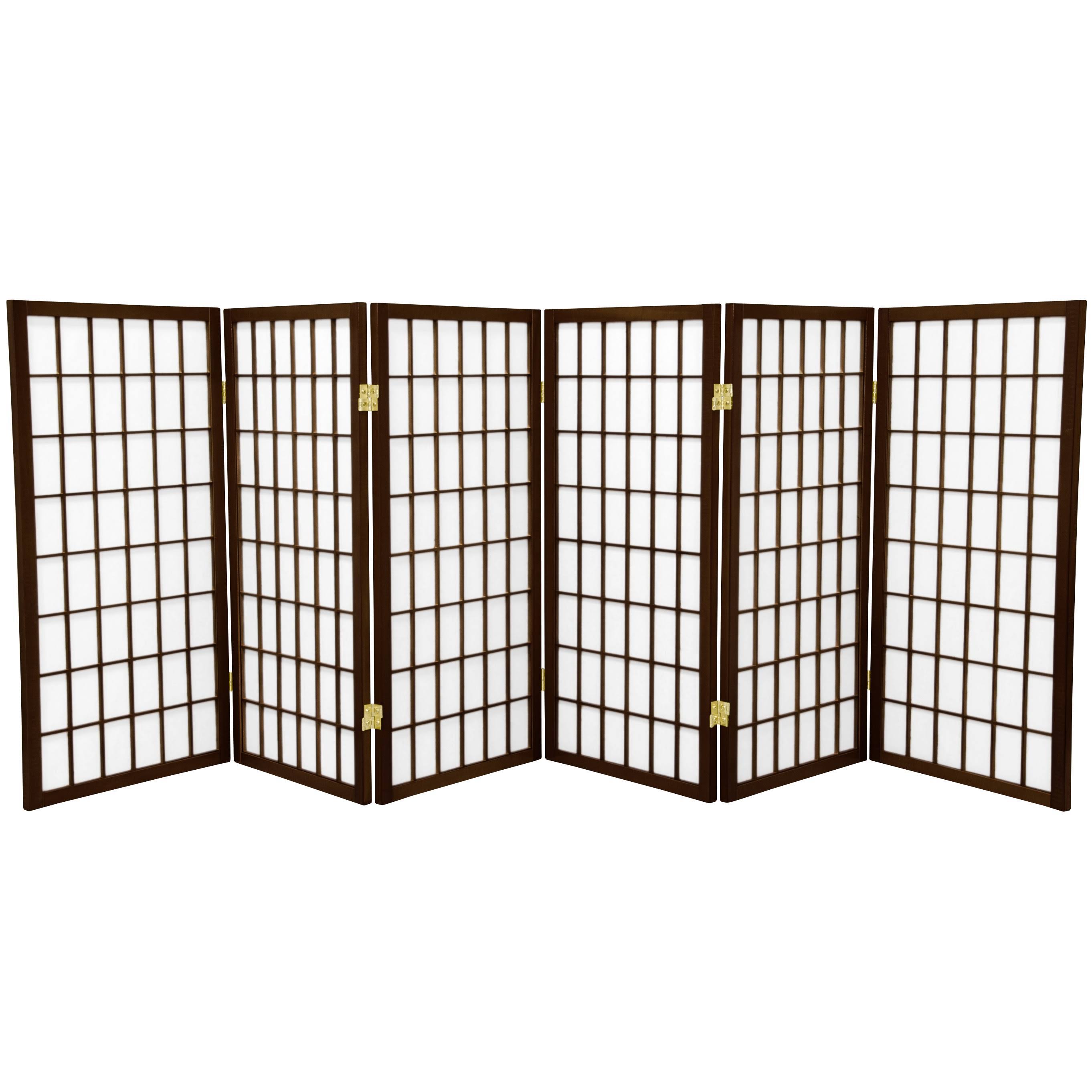 Walnut 6 Panels Shoji Screen O85018