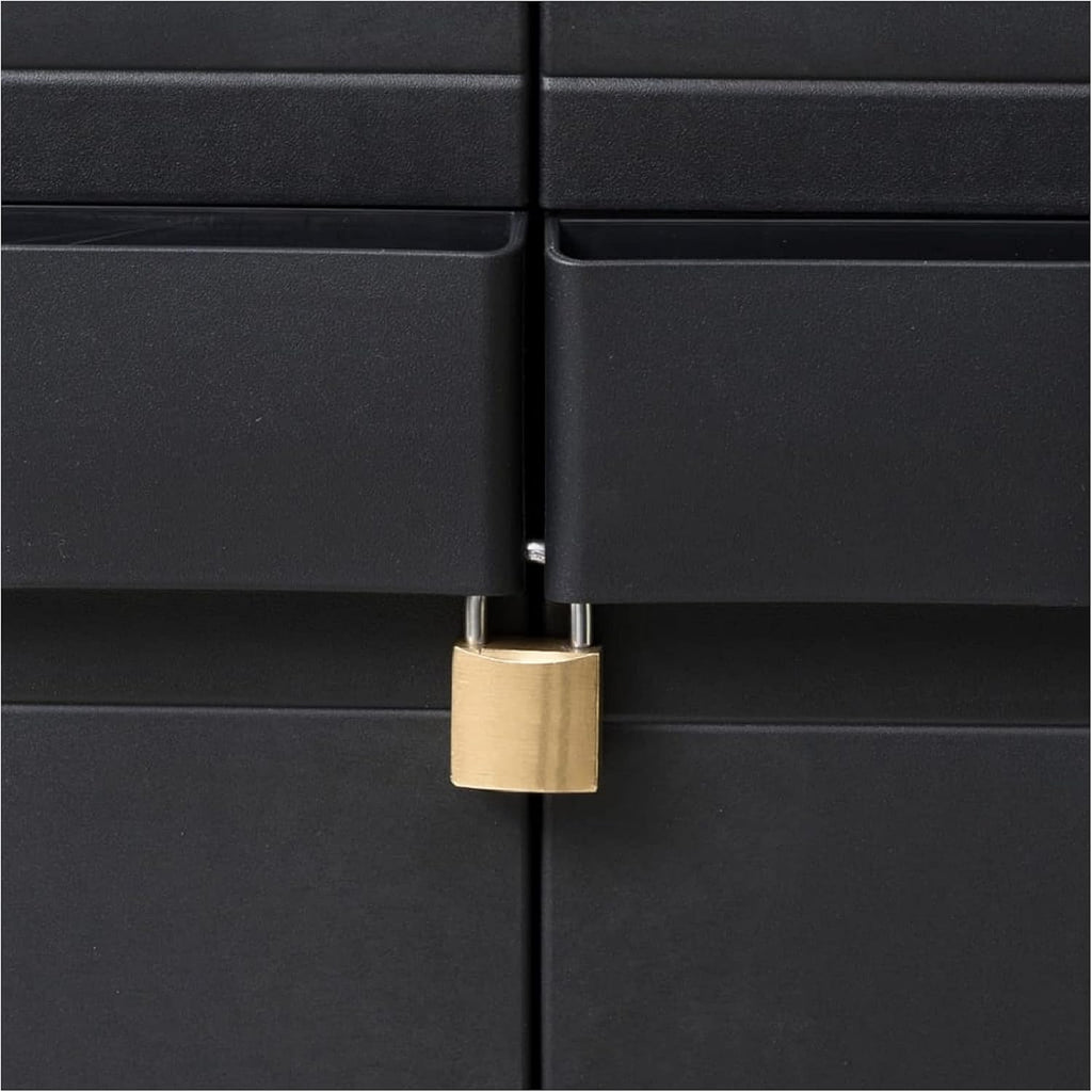 Black Garden Storage Cabinet with 4 Shelves R36848