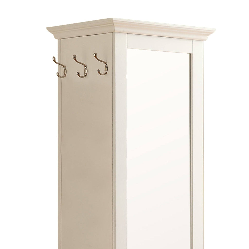 White Metal Accent Cabinet W161