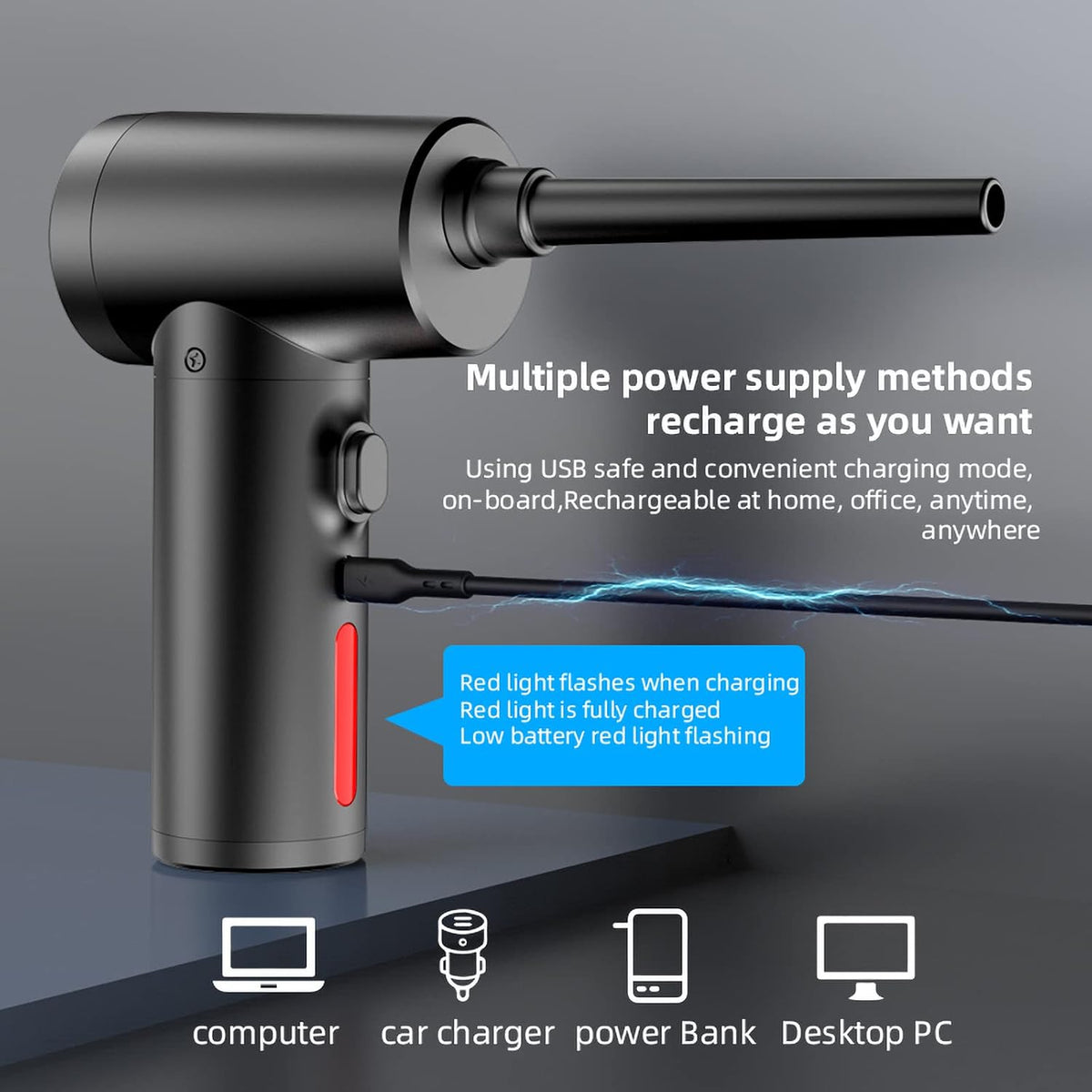 Cordless Compressed Air Duster Blower for Cleaning Laptops Printers X135
