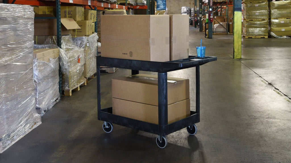 Black Heavy-Duty 2 Shelf Utility Cart C61073
