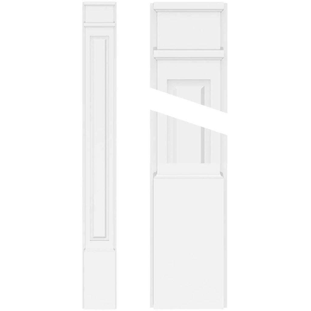 Raised Panel PVC Pilaster with Decorative Capital and Base (Pair) D241