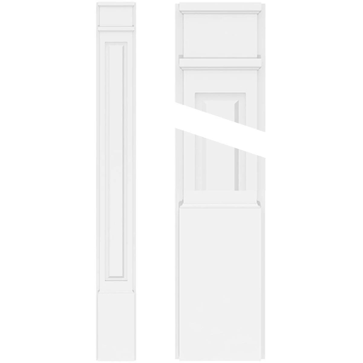 Raised Panel PVC Pilaster with Decorative Capital and Base (Pair) D241