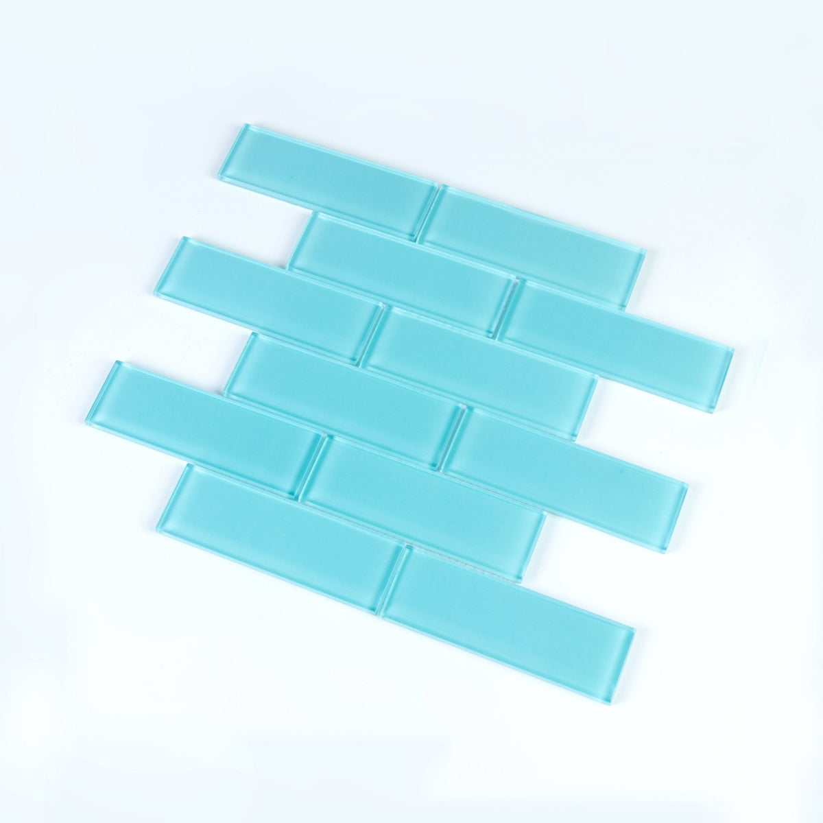 Aqua Blue Glass Mosaic Subway Tile 5 sqft B207708