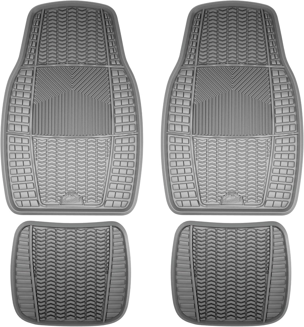 4-Piece Black Rubber All-Season Trim-to-Fit Floor Mats N816