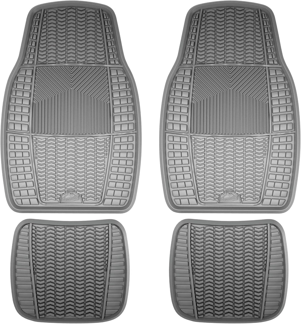 4-Piece Black Rubber All-Season Trim-to-Fit Floor Mats N816