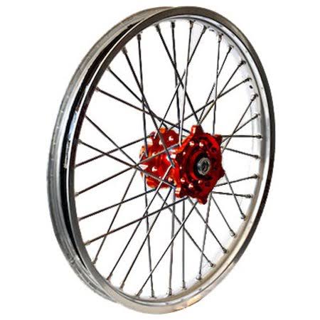 Rear Wheel Set 2.15x18 Red Hub Silver Rim E205