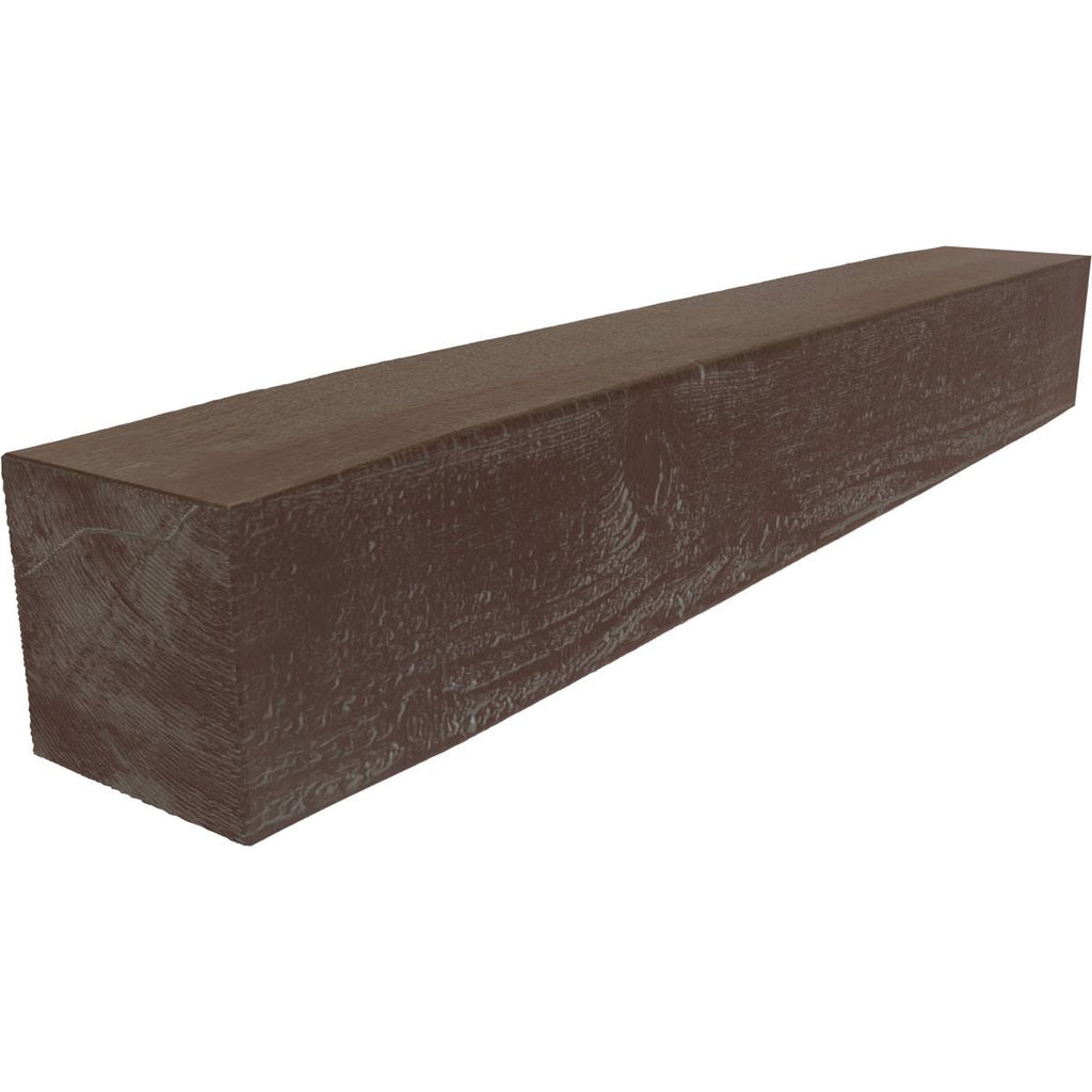 Rough Sawn Faux Wood Fireplace Mantel, Aged Pecan B6670