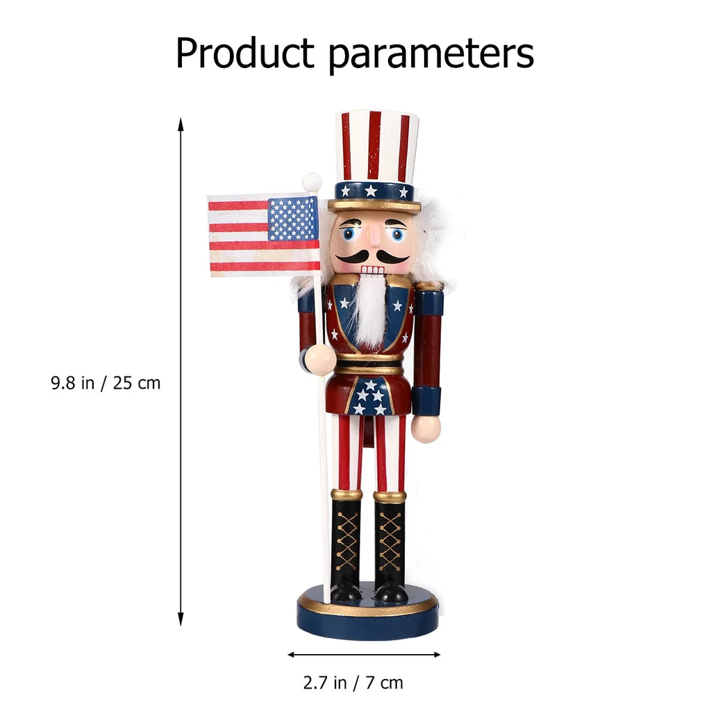 Patriotic Wooden Nutcracker Soldier Decoration Doll E1291