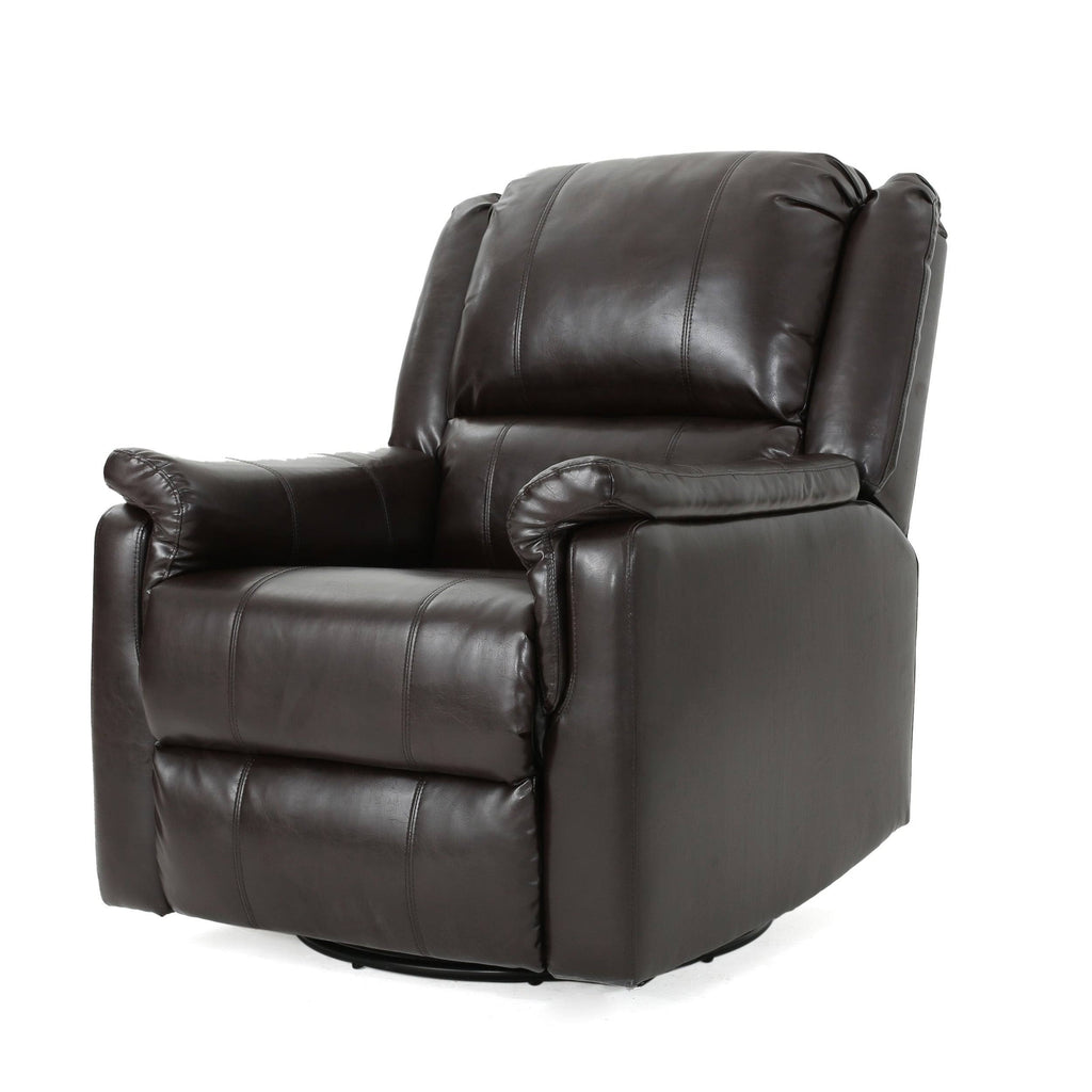 Faux Leather Swivel Gliding Recliner B413