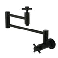 Matte Black Wall Mount Pot Filler Kitchen Faucet V12565