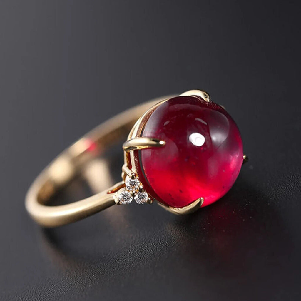 14k Gold Red Ruby Ring E70425