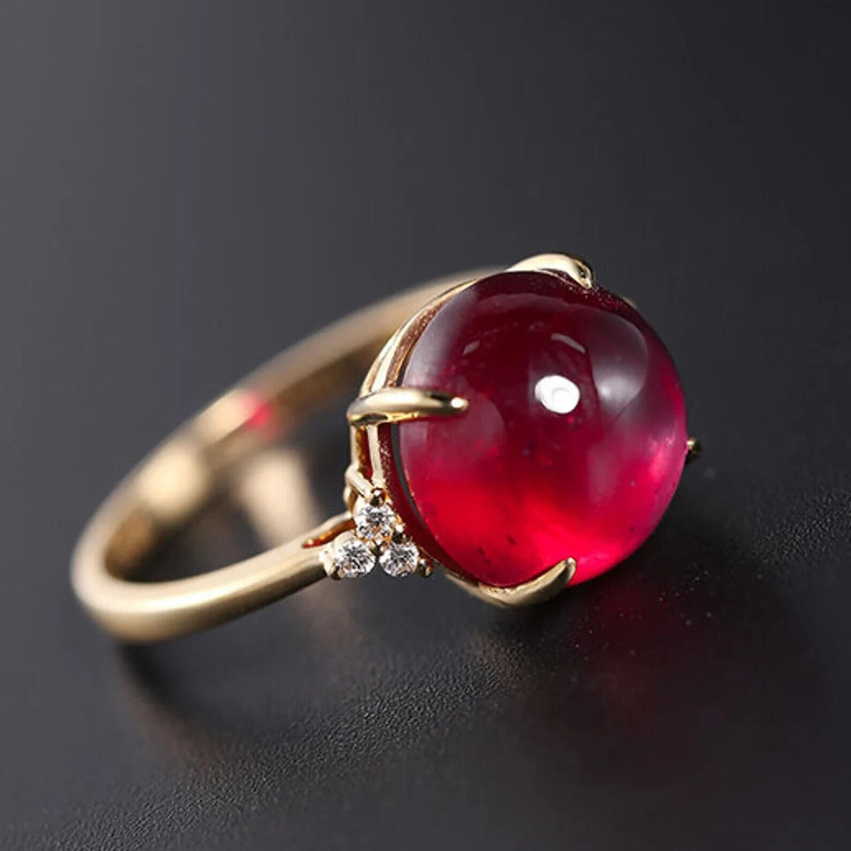 14k Gold Red Ruby Ring E70425