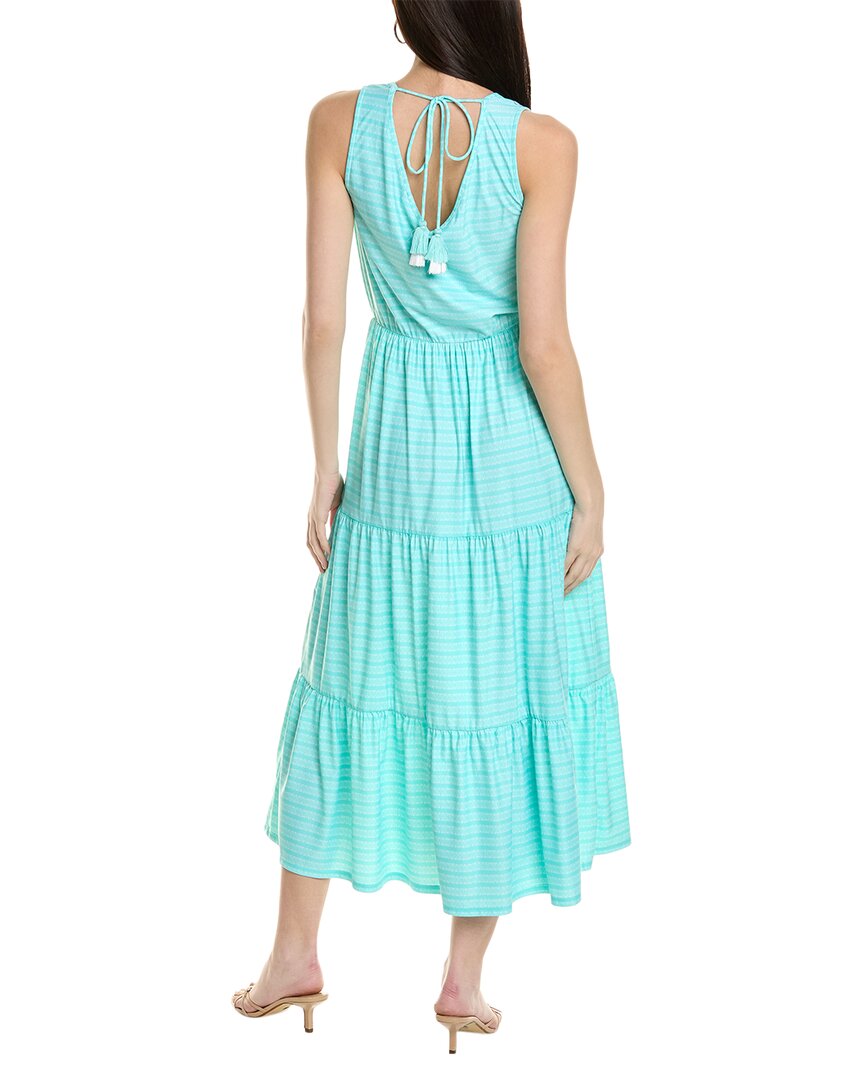 Embroidered Tiered Maxi Dress, M, Blue Z244168