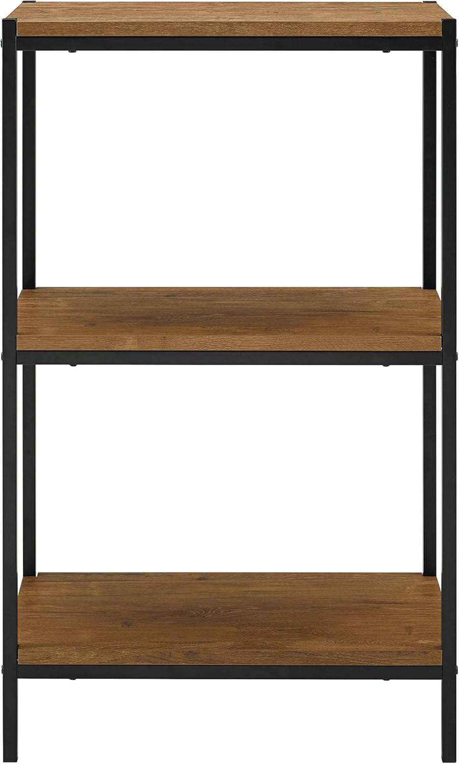 Rustic Industrial 3 Tier Bookshelf with Metal Frame E41638