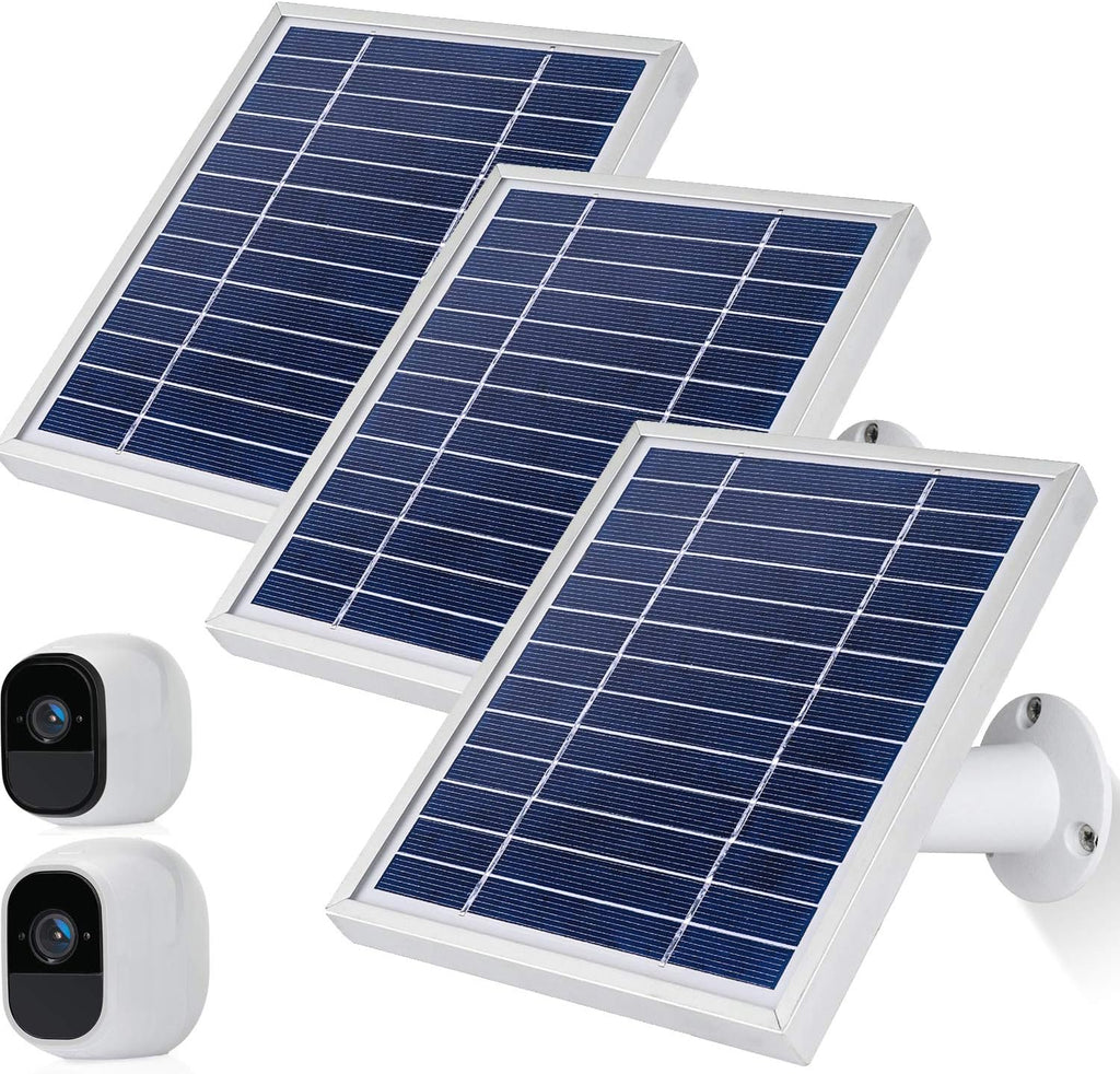 Solar Panel for Arlo Pro and Arlo Pro2 Camera, 11.8feet Power Cable, Adjustable Mount, 3 Pack, Silver A467471