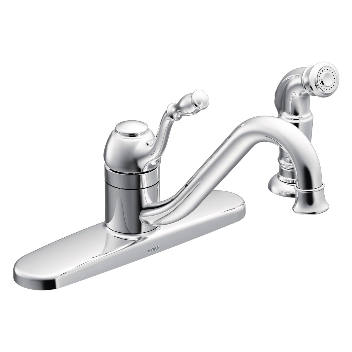 Chrome Single Handle Kitchen Faucet with Side Spray N72241