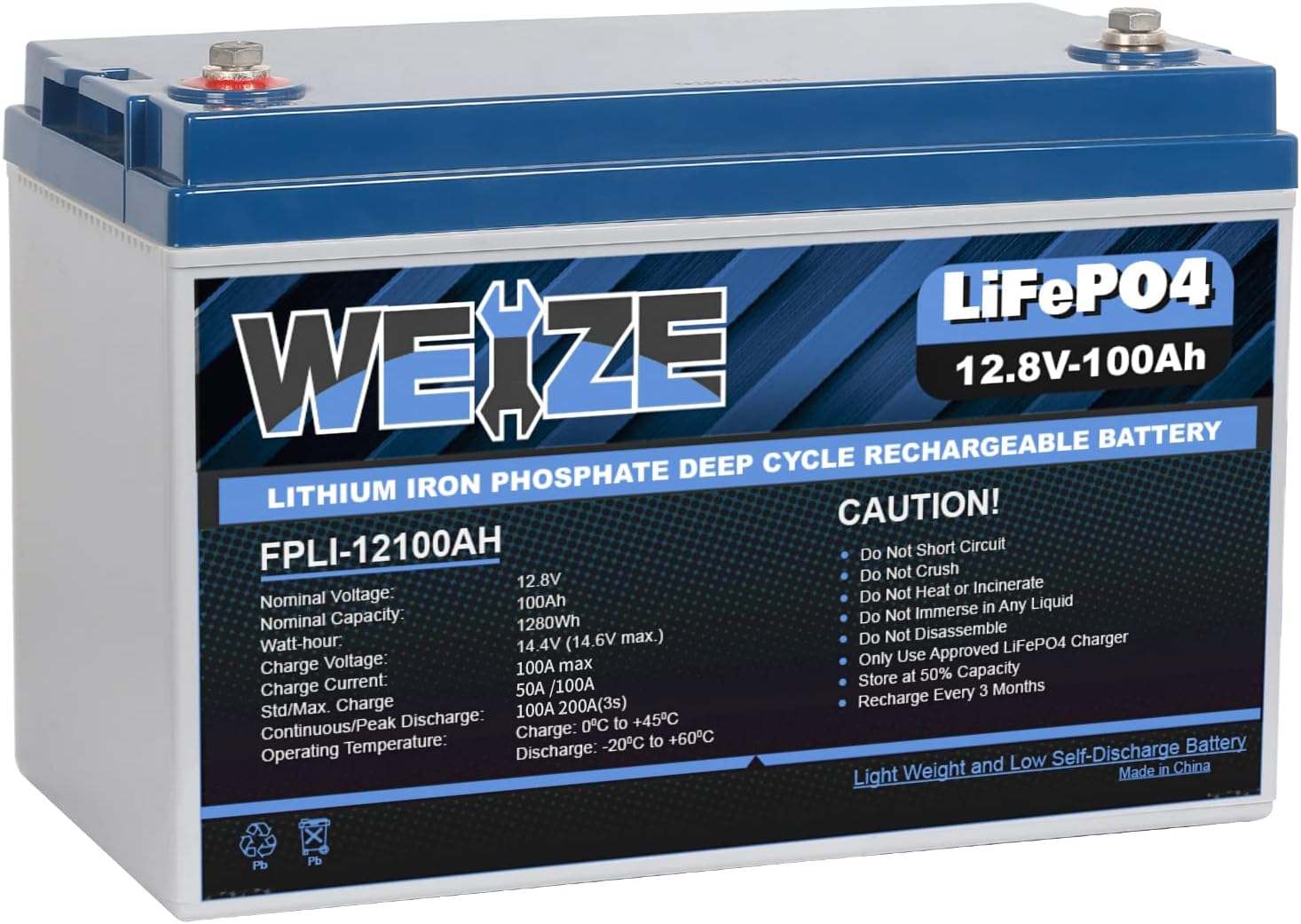 12V 200Ah LiFePO4 Lithium Battery with Smart BMS C10033