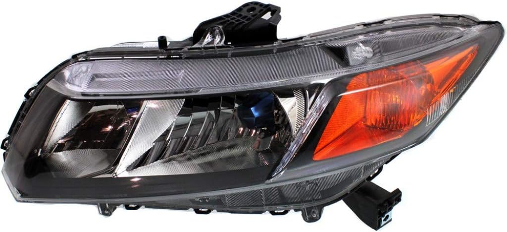 Black Housing Head Light Assembly with Bulbs N970