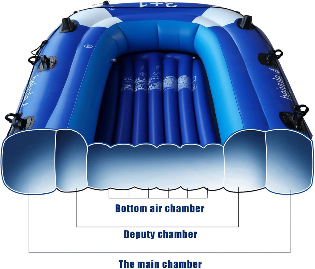 4 Person Inflatable Boat with Air Pump Rope Paddle Repair Patch U4720
