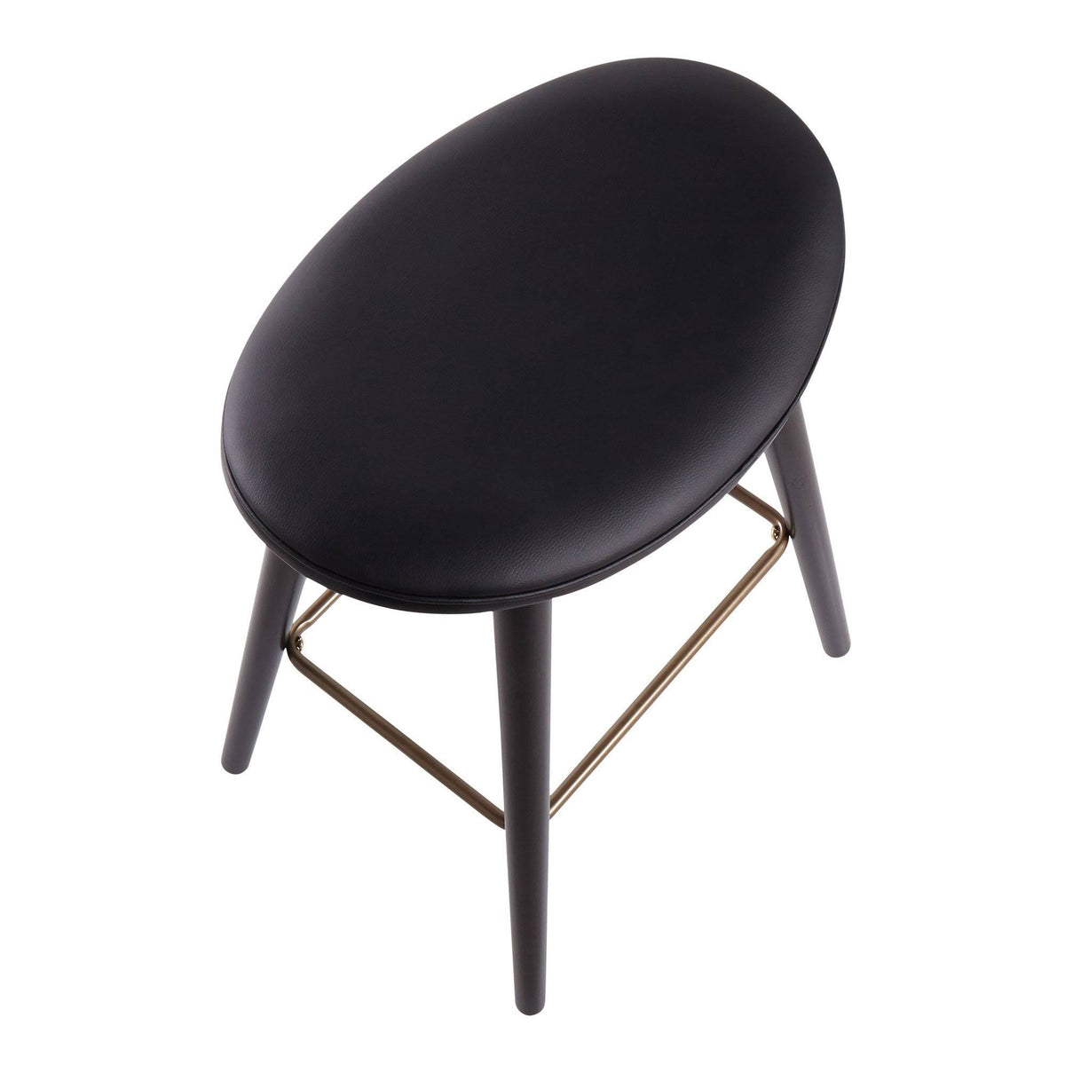 Saddle Walnut and Black Leather Counter Stool Set of 2 T890462