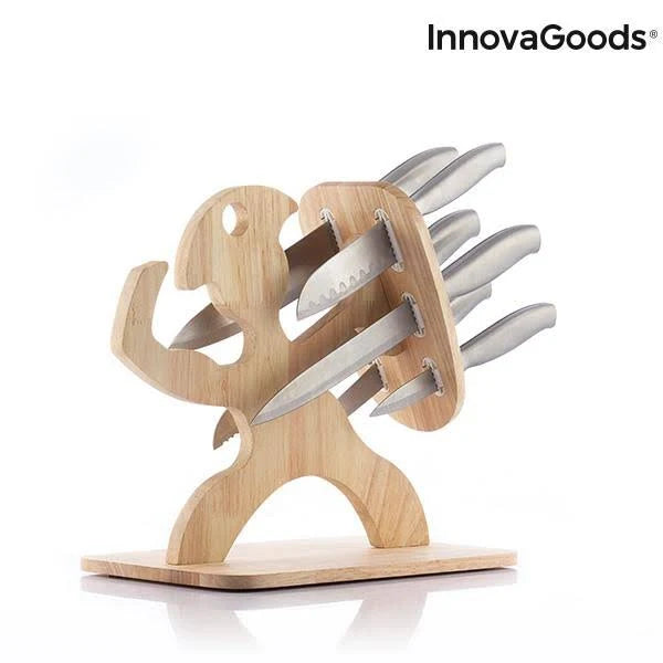 7 Pieces Knife Set with Wooden Base R356