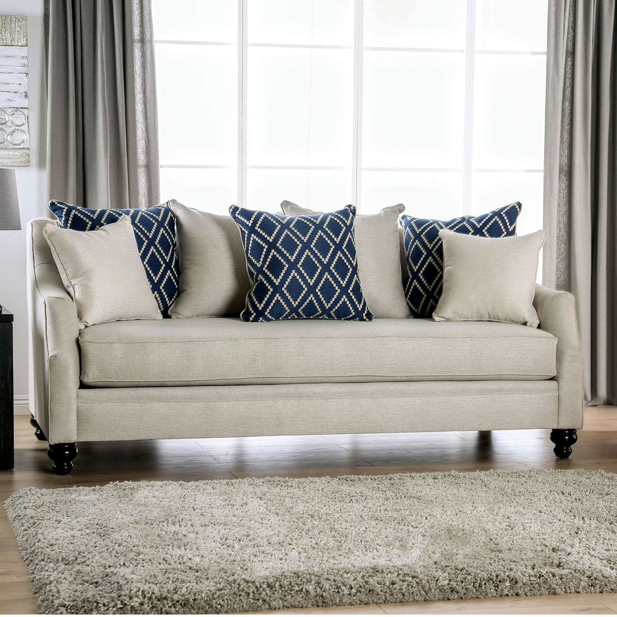 Ivory Fabric 2-Piece Living Room Set T742