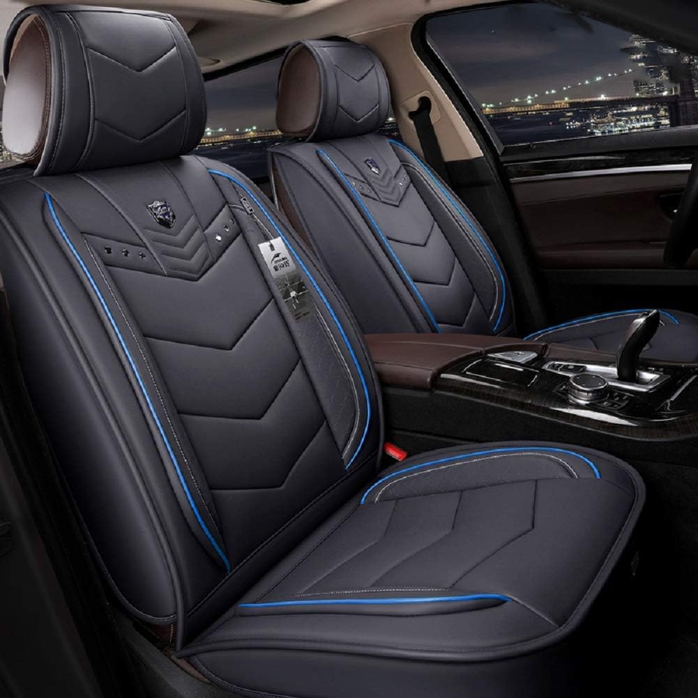 Beige Leather Car Seat Covers Full Set G92419