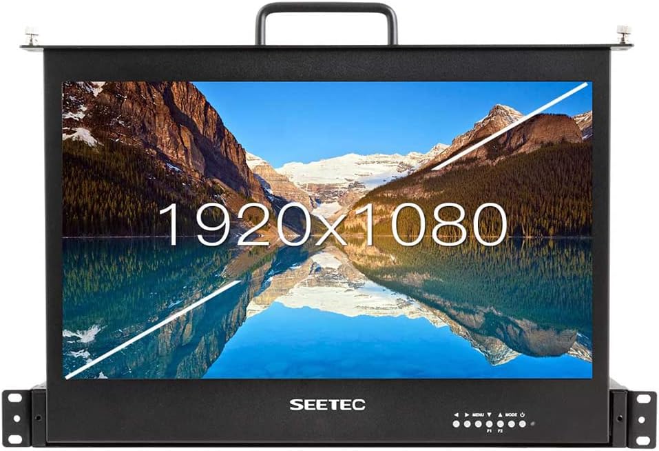 17.3 Inch 1RU Pull Out Rack Mount Monitor Full HD 1920x1080 Broadcast LCD Monitor E227