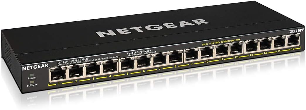 16-Port PoE Gigabit Ethernet Plus Switch with 15 x PoE+ @ 231W, 1 x 1G SFP Port V353