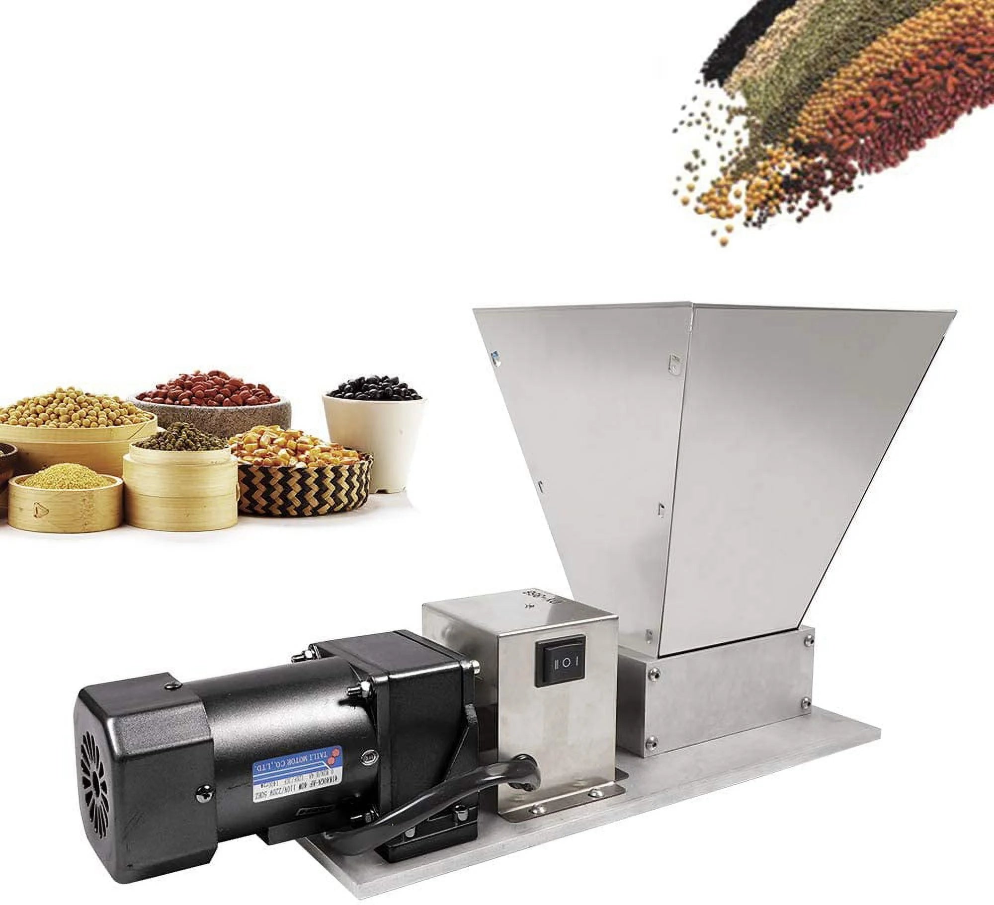 Grain Grinder Malt Mill 110V 40W Stainless Steel L47615