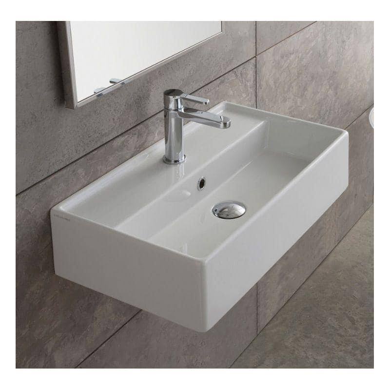 White Ceramic Wall Mounted Vessel Sink Z177518