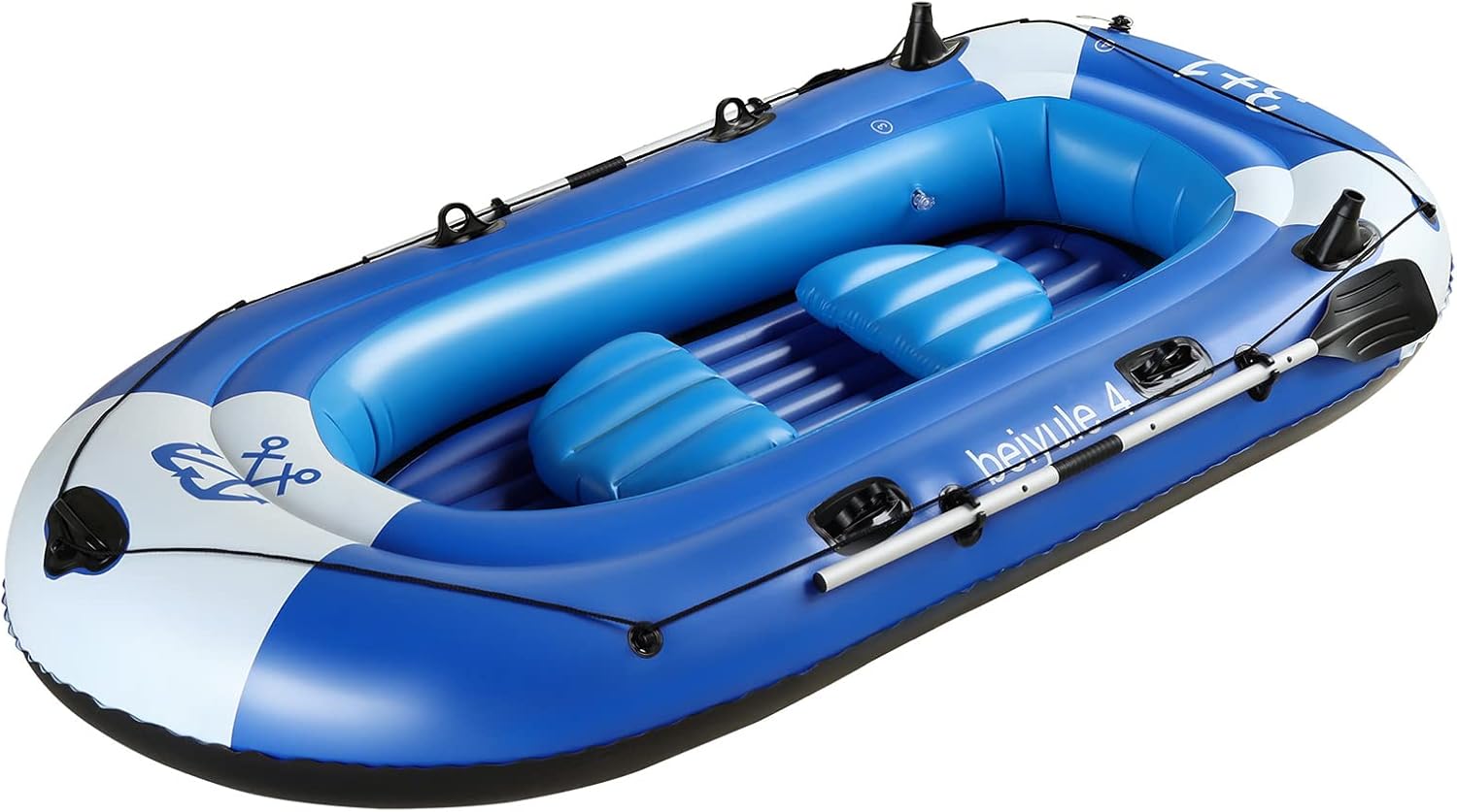 4 Person Inflatable Boat with Air Pump Rope Paddle Repair Patch U4720