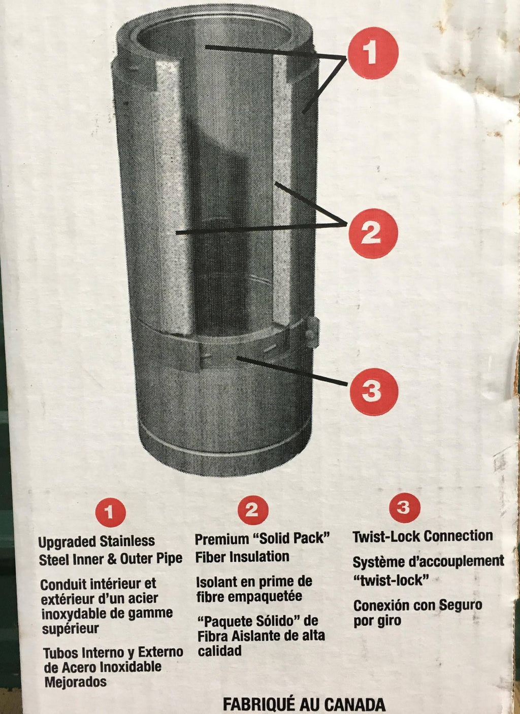 6x22 x 24x22 Stainless Steel Insulated Stove Chimney Pipe T93720
