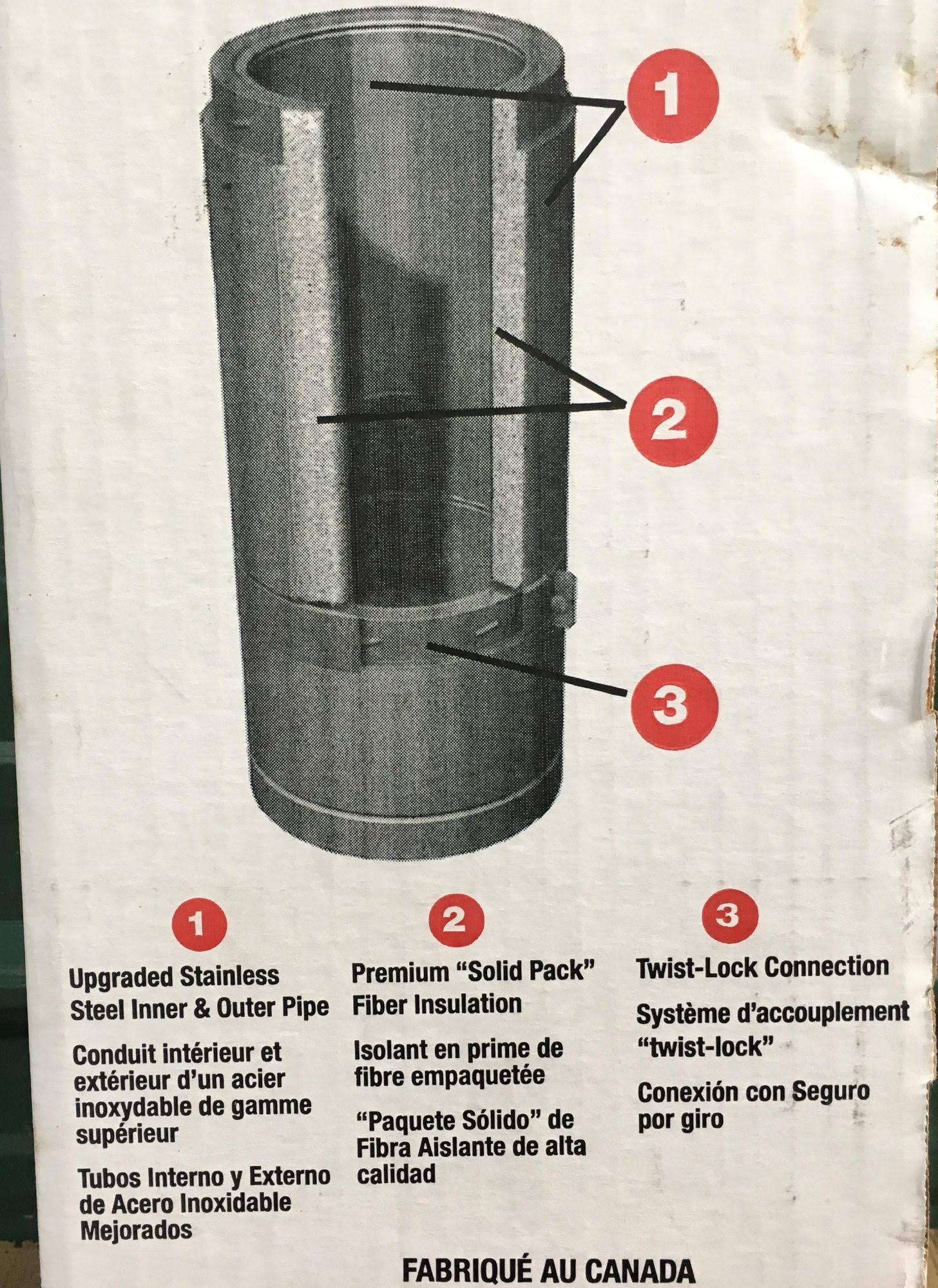 6x22 x 24x22 Stainless Steel Insulated Stove Chimney Pipe T93720