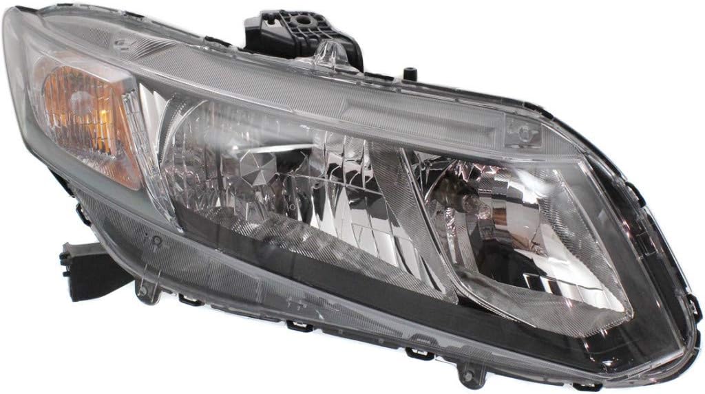 Black Housing Head Light Assembly with Bulbs N970