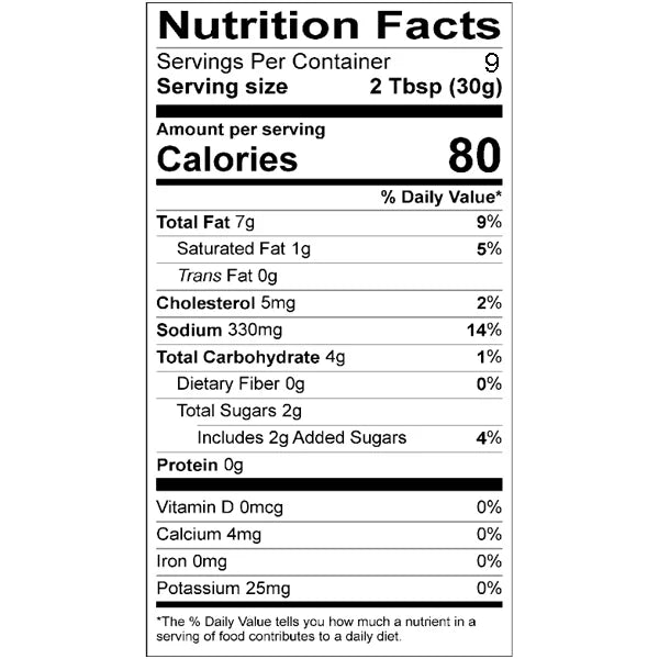 Tartar Sauce, 9.5 oz, 9 Count R672