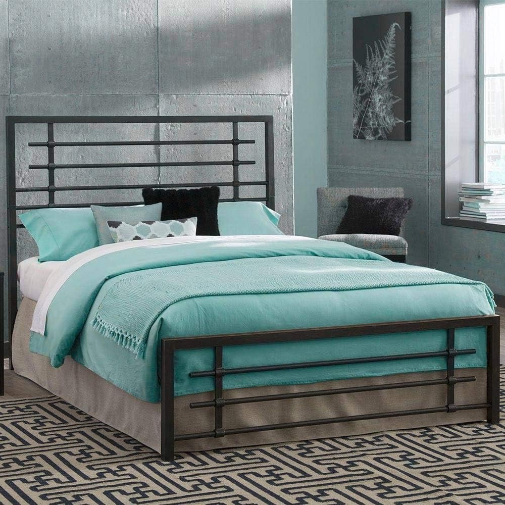King Size Metal Bed Frame with Headboard and Footboard E522