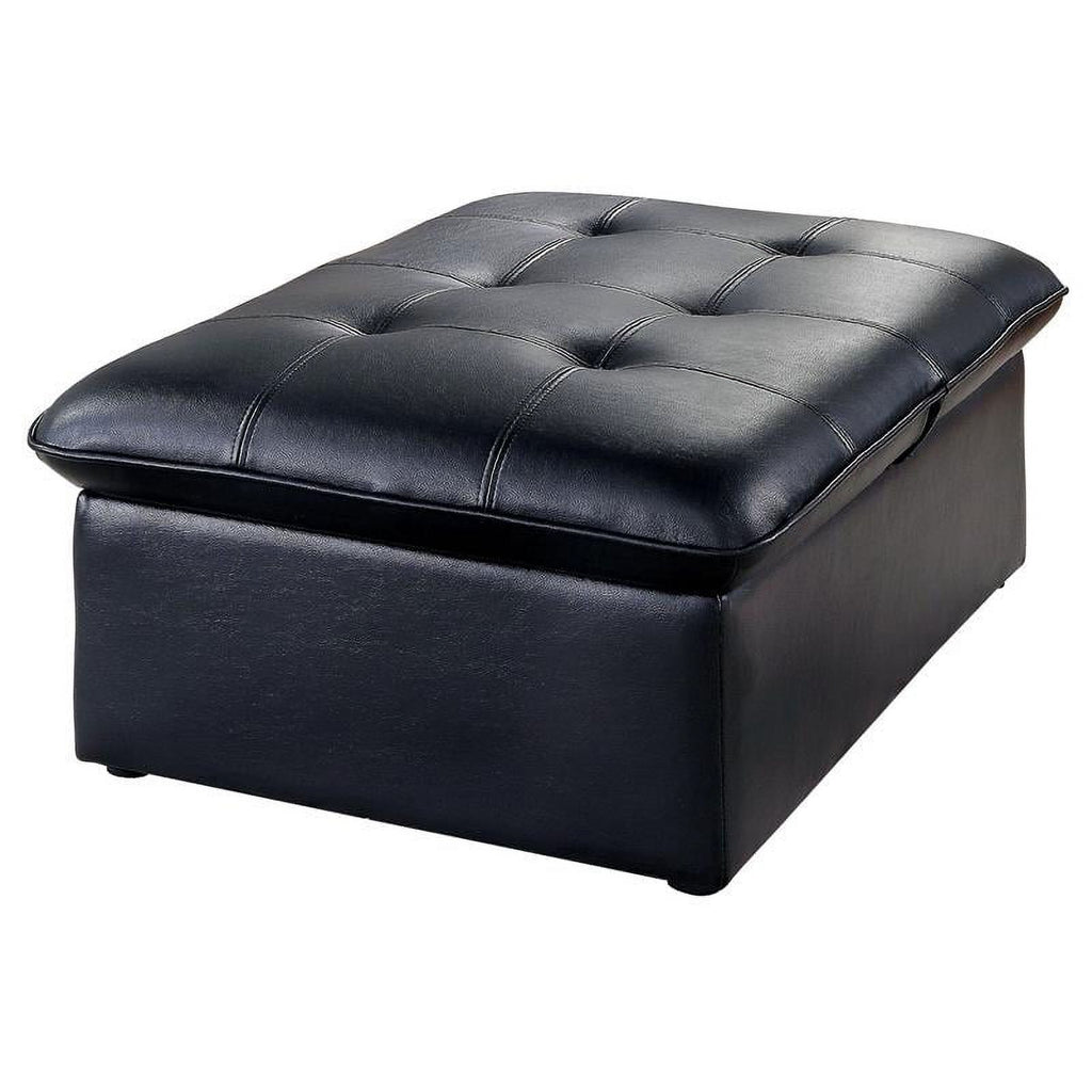 Black Faux Leather Tufted Futon Chair P18460